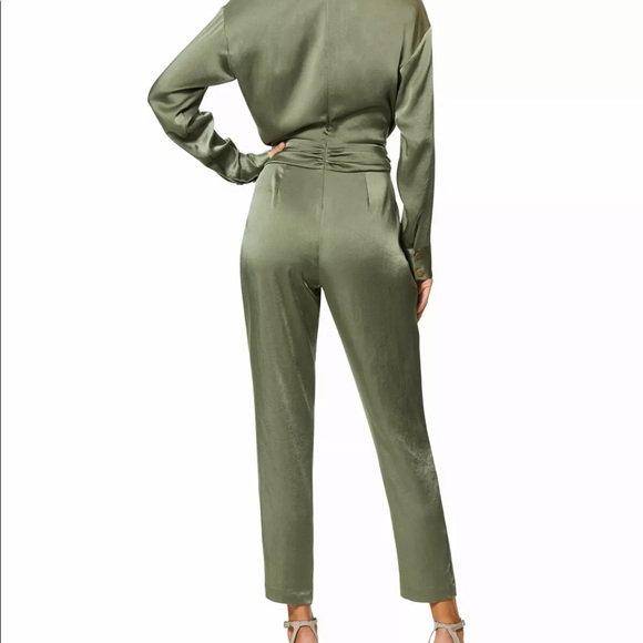 Ramy Brook Satin Crosby Jumpsuit - Sage - Picture 6 of 9